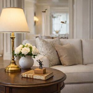 1970 Levin Sculpture Flying Kite Figures Signed & Dated